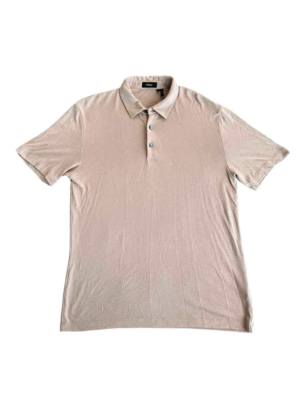 Theory Men's Light Beige Polo Shirt Modal Blend Size Large